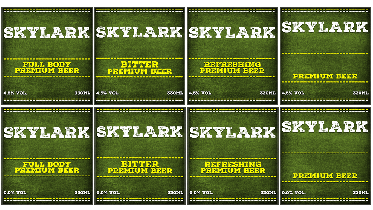 **Example of ficticious beer labels used in the experiments. **