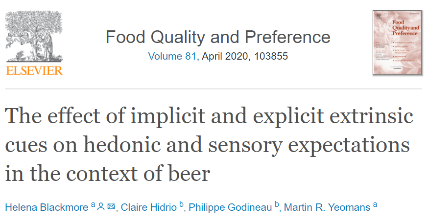 The effect of implicit and explicit extrinsic cues on hedonic and sensory expectations in the context of beer